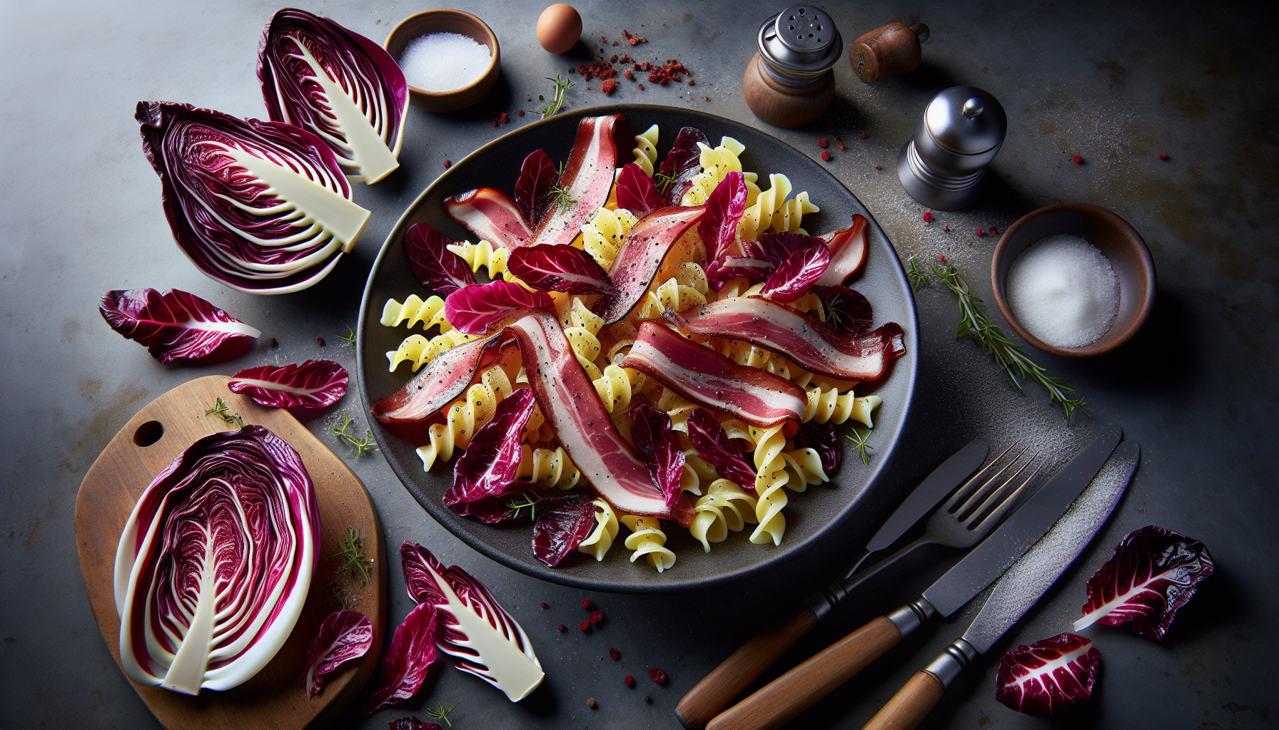 Pasta speck e radicchio